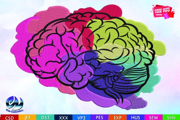 Brain Embroidery Design Review for Creative Fabrica Users