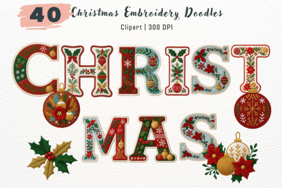 Christmas Embroidery Doodles PNG Review for Etsy Sellers