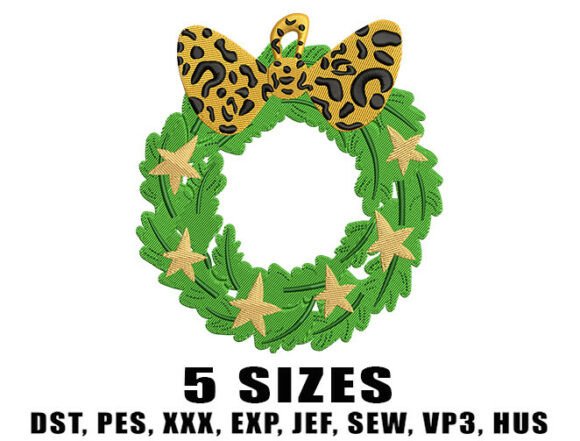 Leopard Bow Christmas Wreath Embroidery Design Review