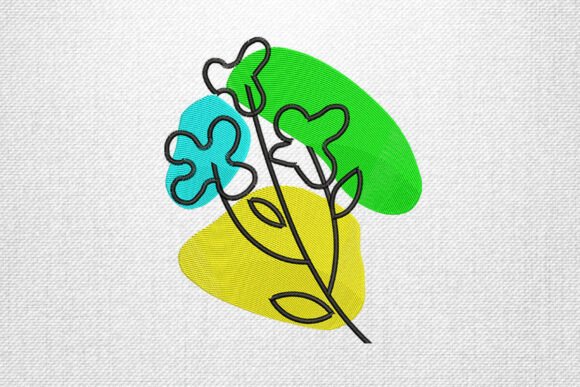 Review of Abstract Floral Line Art Embroidery